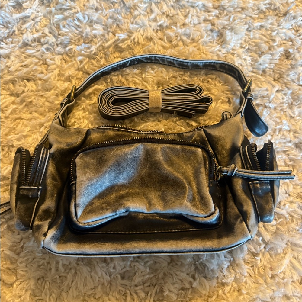 Stylish Distressed Black/Grey Bag